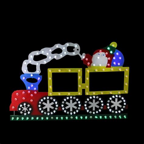 1225 Lighted Led Multi Color Train Christmas Window Silhouette