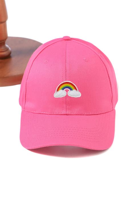 Rainbow Design Embrodiered Baseball Cap Etsy
