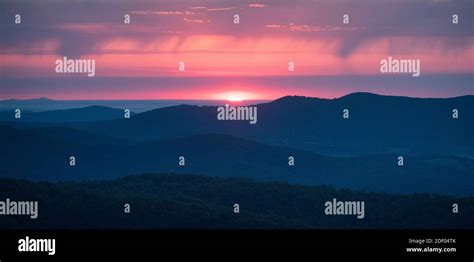 Sunrise Over The Blue Ridge Mountains Viewed From Skyline Drive