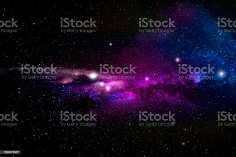 Latar Belakang Galaksi Dengan Nebula Stardust Dan Shiny Stars