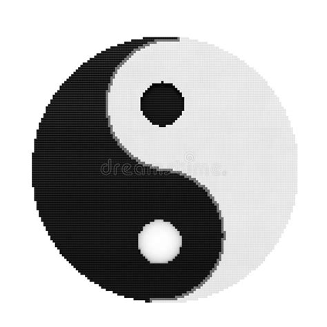 8 Bit Pixel Art Yin Yang Symbol Stock Vector