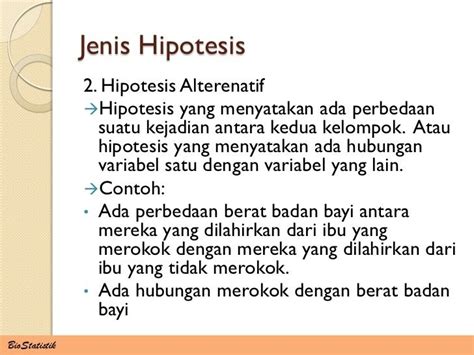 Contoh Hipotesis Ho - ARasmi