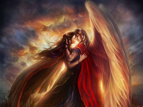 Fantasy Engel Liebe Love Of An Angel Hintergrundbild Fantasy Love Angel Art Fantasy