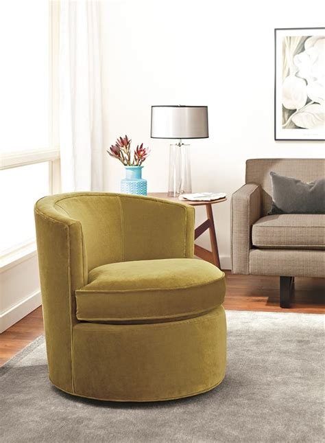 Swivel chairs with reclining capabilities: Small Space Accent Chairs - Room & Board | Swivel chair living room, Round swivel chair ...