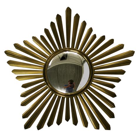 Vintage Brass Sunburst Mirror 1960s 81004