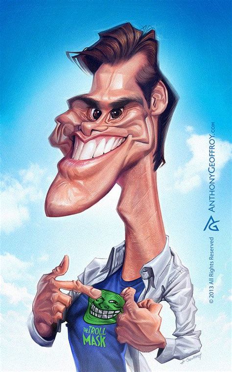 Caricaturas De Famosos Jim Carrey Por Anthony Geoffroy Caricature