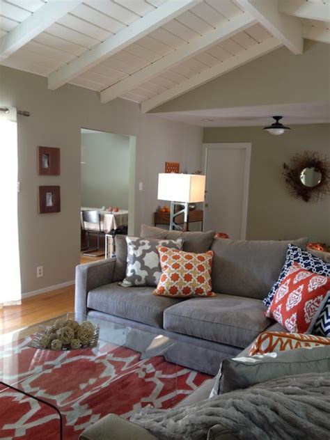 Orange And Grey Living Room Eclectic Living Room San