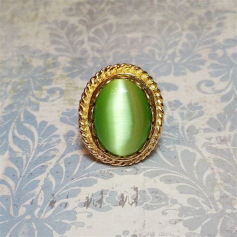 green cats eye ring green costume jewelry ring green etsy cat eye jewelry cats eye ring