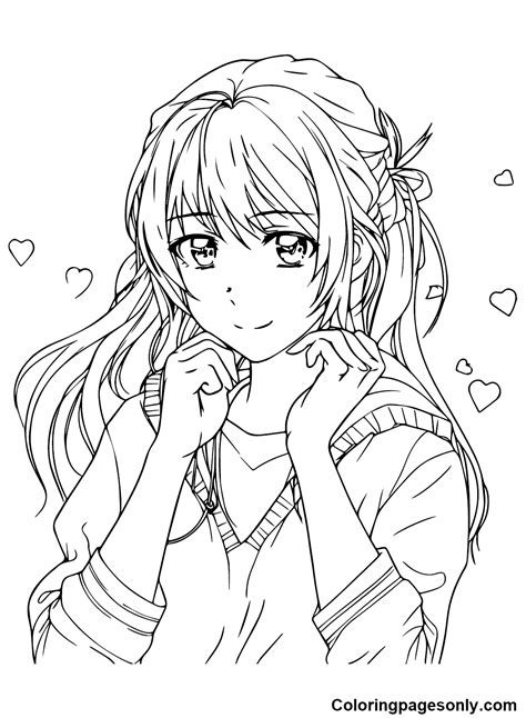 Hot Anime Girl Coloring Pages Anime Girl Coloring Pages Coloring
