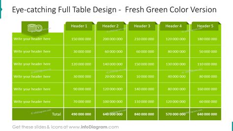 30 Creative Data Table Graphics Design Powerpoint Template