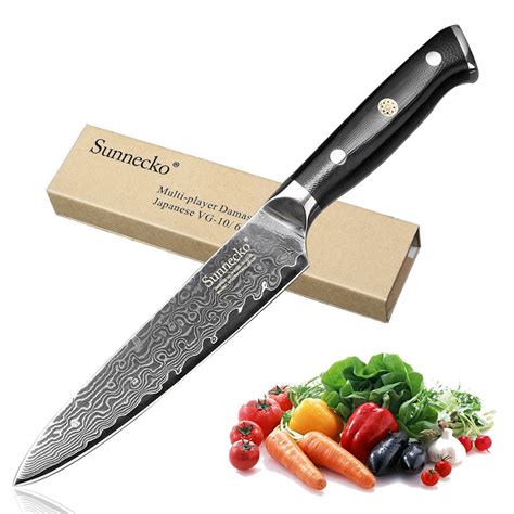Sunnecko 5 Inch Utility Knife Damascus Cut Sharp Kitchen Knives