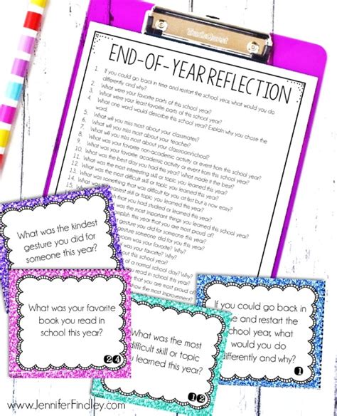 End Of Year Reflection Activity Free Teaching With Jennifer Findley