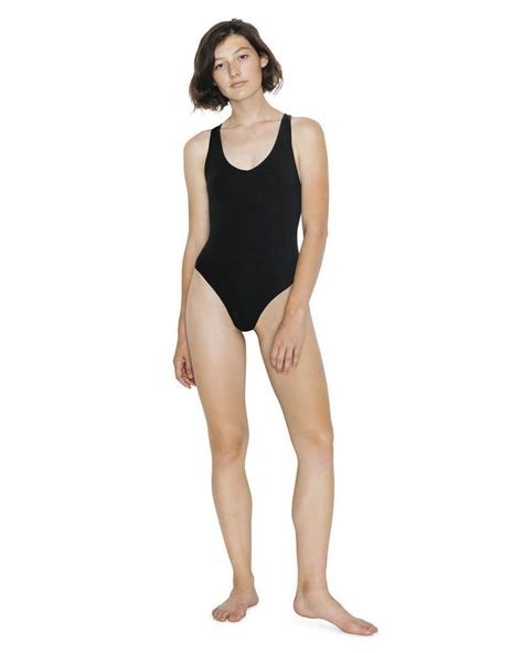 American Apparel Rsa8336w Womens Cotton Spandex Tank Thong Bodysuit