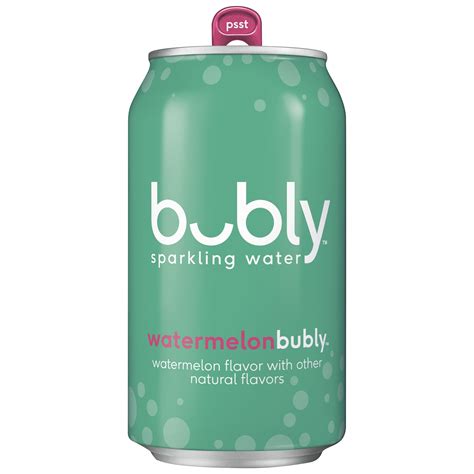 Bubly Sparkling Water Watermelon 12 Oz Cans 18 Count