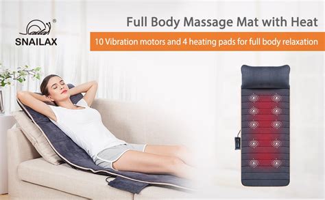 Snailax Massage Mat With 10 Vibrating Motors And 4 Therapy Heating Pad Full Body