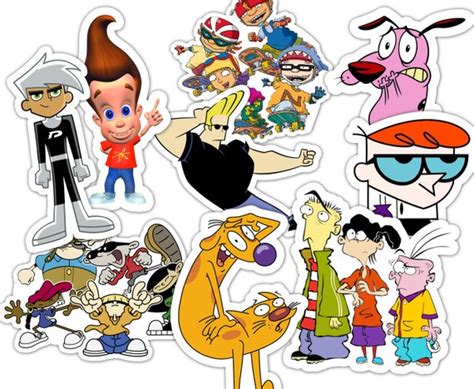 2000s Sticker Set Cartoons Johnny Bravo Cat Dog Cartoon Ed