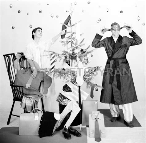 male and female models in christmas morning scene