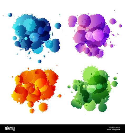 Collection Of Colorful Abstract Paint Splash Stock Photo Alamy