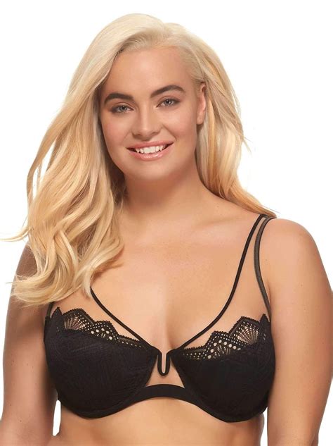 Paramour By Felina Stunning Contour Bra Demi Cups Lace Glass Tulle Black 38ddd