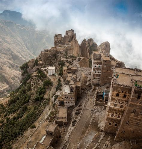 Yemen Mountain Village Mountain Village Mountains Yemen