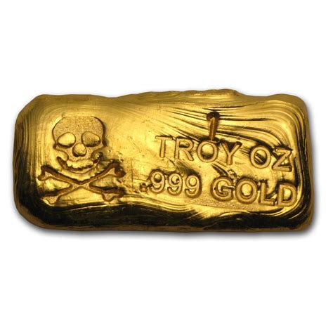 Buy 1 Oz Hand Poured Gold Bar Pg And G Skull And Bones Apmex