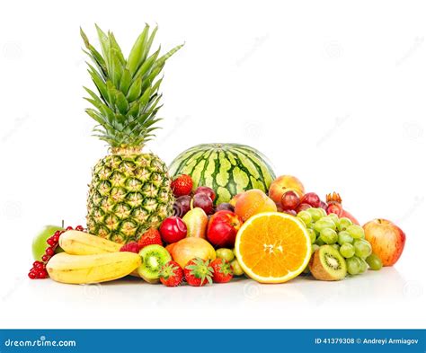 Exotic Fruits Isolated On White Stock Photo Image Of Bright Color