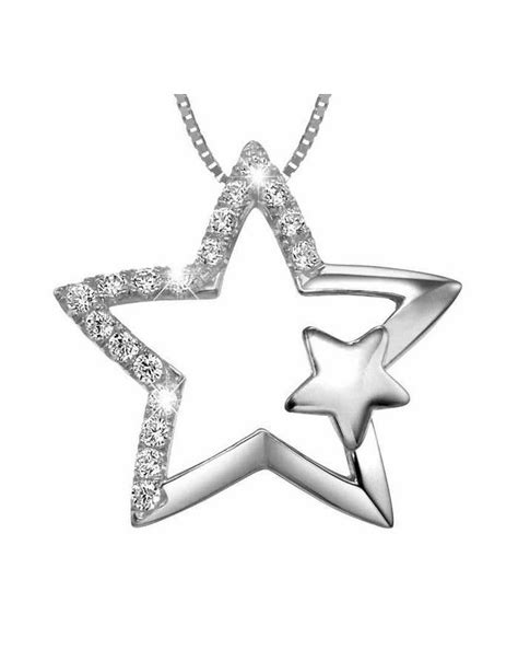 Cheap Cubic Zirconia 925 Sterling Silver Star Pendant Jewelry Star
