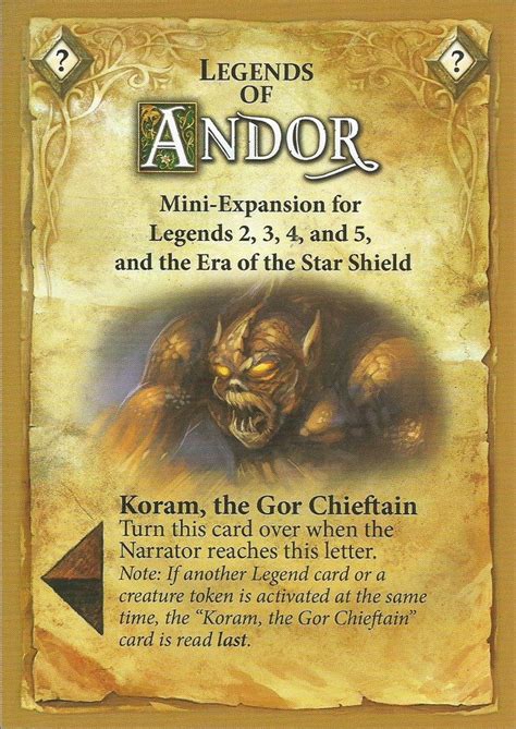 Legends Of Andor Koram The Gor Chieftain Boardgamegeek Store
