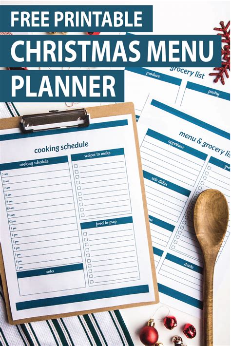 Free Printable Christmas Menu Planner And Cooking Schedule Small Stuff