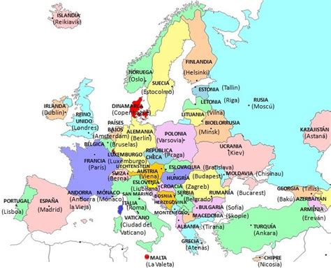 Pa Ses Y Capitales De Europa Saber Es Pr Ctico Mapa Politico De