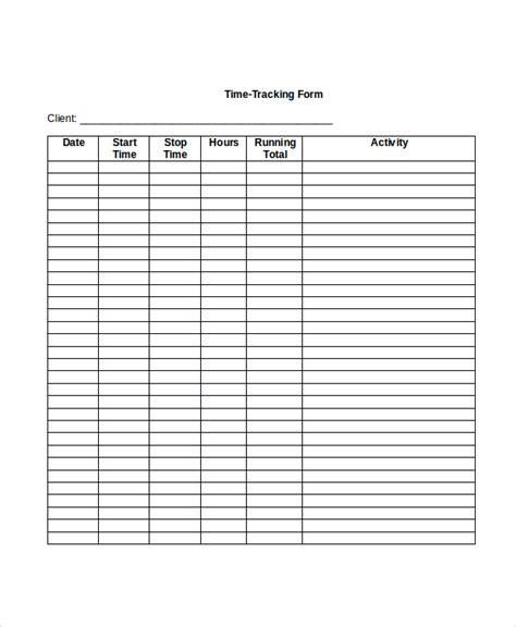 Sample Time Tracking Sheet The Document Template