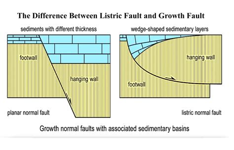 The Difference Between Listric Fault And Growth Fault Geology In