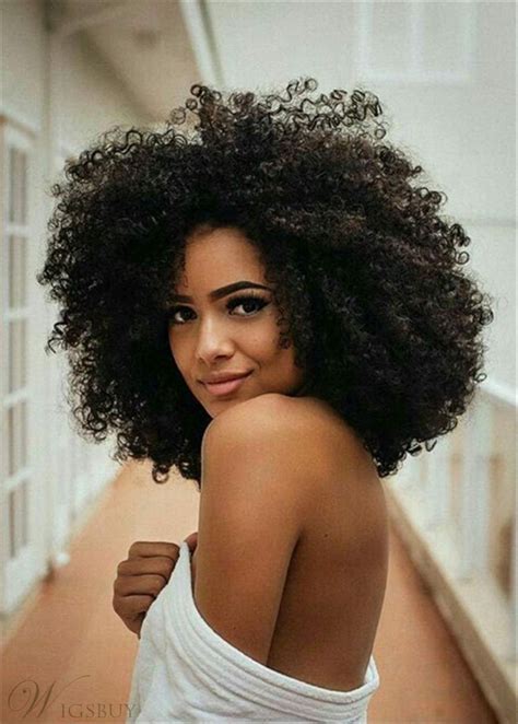 Big Afro Curly Synthetic Hair Capless African American Wig Cabelo Crespo