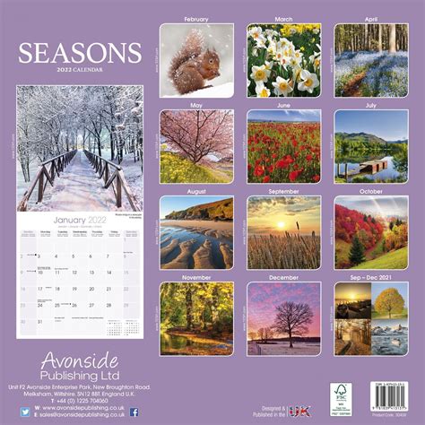 Seasons Of The Year Calendar