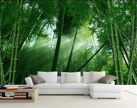 Classic Home Decor Custom Photo Wallpaper 3d Bamboo Forest Hand Painted