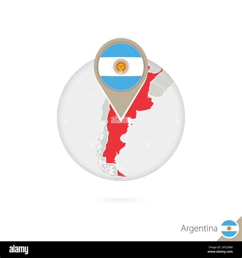 Mapa Y Bandera Argentina En Círculo Mapa De Argentina Bandera