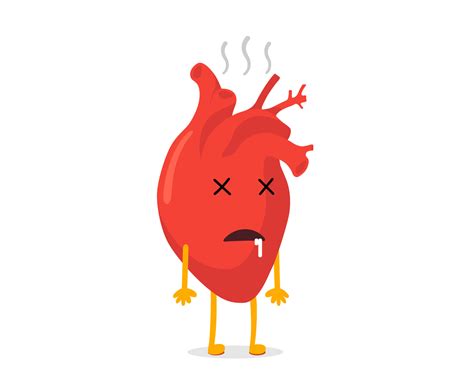 Cartoon Disease Human Heart Unhealthy Character Dead Circulatory