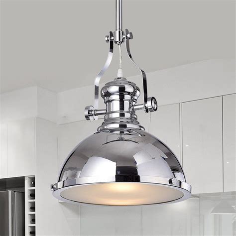 Didia 1 Light 13 Inch Chrome Dome Pendant Bed Bath And Beyond