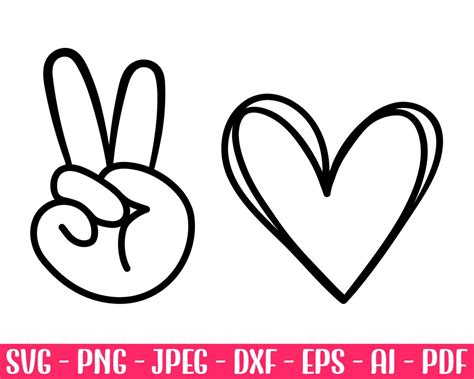 Peace Love Svg Peace And Love Svg File Peace Sign Svg Peace Hand Svg