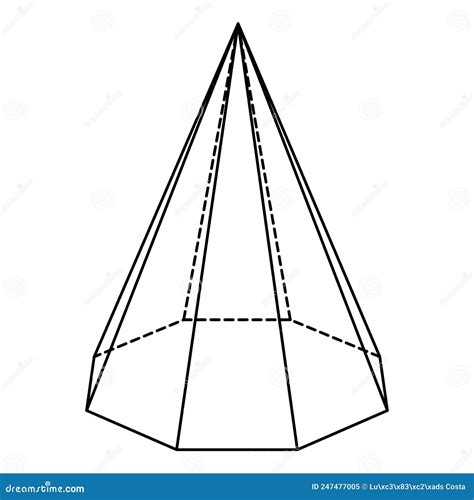 Octagonal Pyramid Geometric Shape Stock Vector Illustration Of