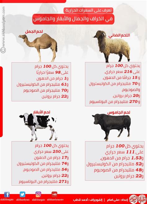 جدول نسبة الدهون في اللحوم