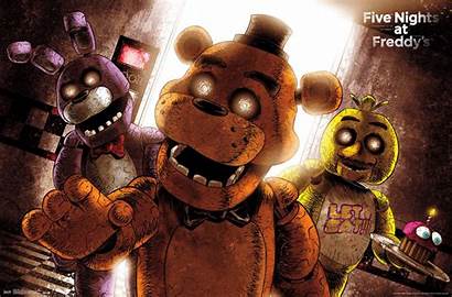 Freddy Nights Five Poster Fnaf Posters Scare