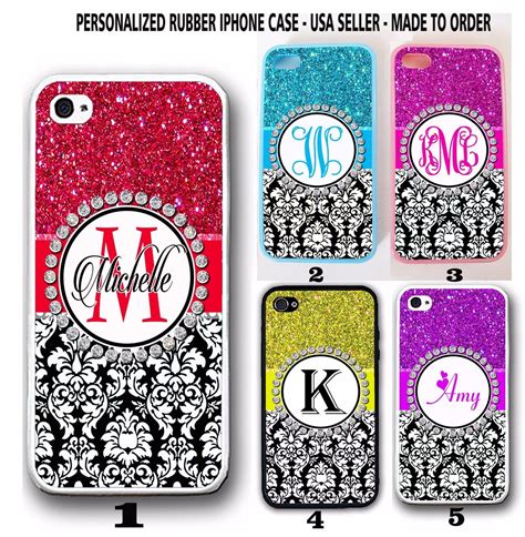Personalized Pink Purple Damask Custom Monogram Case For Iphone 7 6 6s