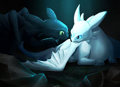 Toothless And Light Fury Show Some Love By Solaphea On Deviantart