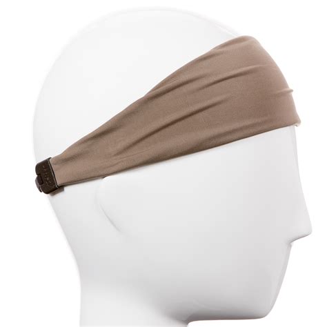 Hipsy Mens Adjustable Spandex Xflex Basic Taupe Headband M