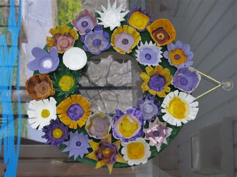 Egg Carton Flower Wreath Where We Are