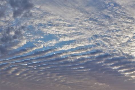 Gorgeous Striated Cloud Formation Stratocumulus Undulatus Fills Up