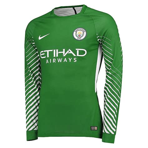 Manchester city fc official soccer gift mens shower jacket windbreaker. 17/18 Manchester City Goalkeeper Green Men LS Football ...