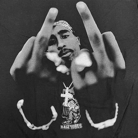 2pac middle fingers t shirt