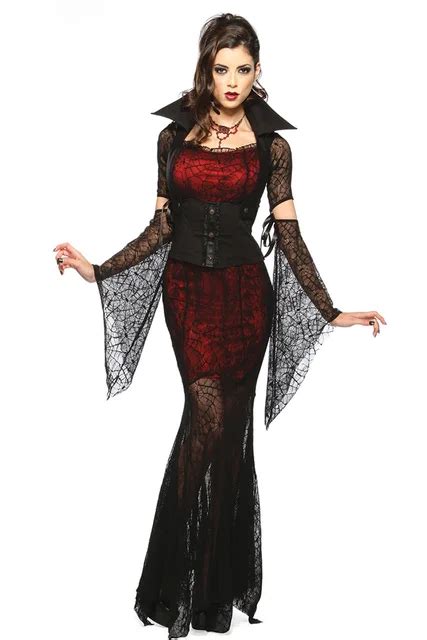 Beauty Online 2015 New Sexy Red And Black Halloween Vixen Vampire Costume L8836 Women Masquerade